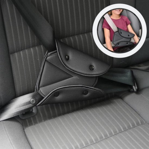 Auto Gordel Beschermer - Gordelhoes - Kind Nek Bescherming - 2 stuks - Zwart