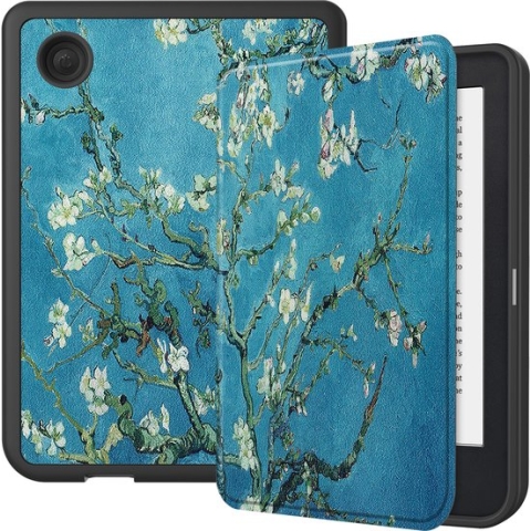 Kobo Clara 2E Hoesje Bookcase Cover Hoes - Kobo Clara 2E Case Cover Hoes - Bloesem