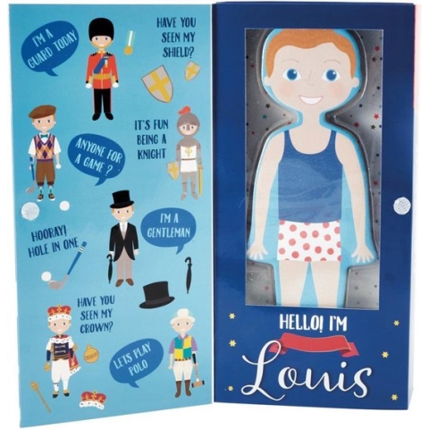 Floss & Rock Magnetische Aankleedpop Louis - 23,5 cm - Hout