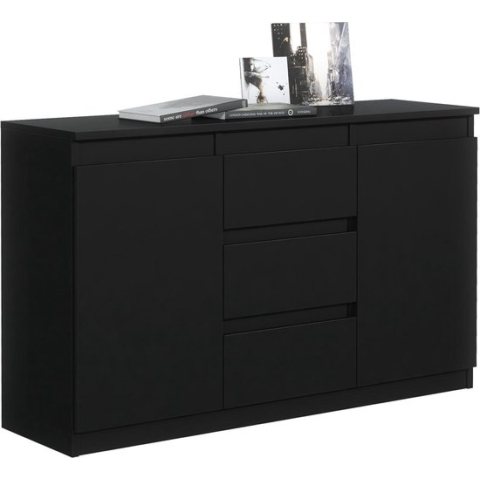 Pro-meubels - Dressoir Detroit - Zwart mat - Kast - 120 cm