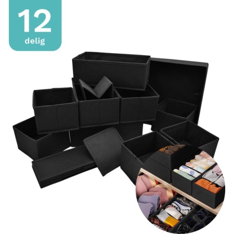 Yourganized Kast organizer - Set van 12 - Kledingkast organizer - Voor Kleding/Ondergoed/Kledingkast
