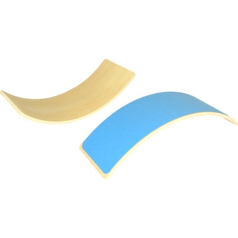 MDsport - Houten balanceerplank - Blauw vilt - Balanceboard - Wobble
