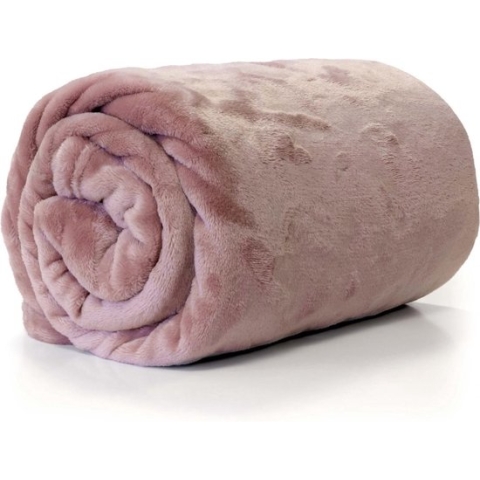 Unique Living fleece plaid 'Enzo' 130x180cm - Oudroze