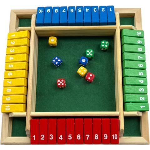 Shut The Box - Kleur - 4 Spelers - Dobbelspel - Drankspel - Rekenspel