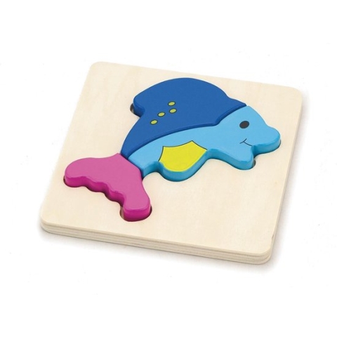 Viga Toys - Vormenpuzzel - Dolfijn