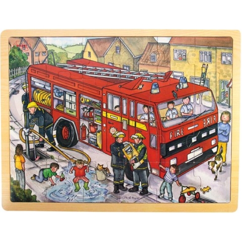 Bigjigs 24 Piece Puzzle Tray - Fire Engine