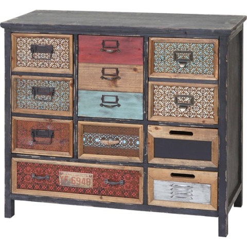 Cosmo Casa Ladekast - Patchwork - Speelse Shabby Look - Geborsteld Oppervlak
