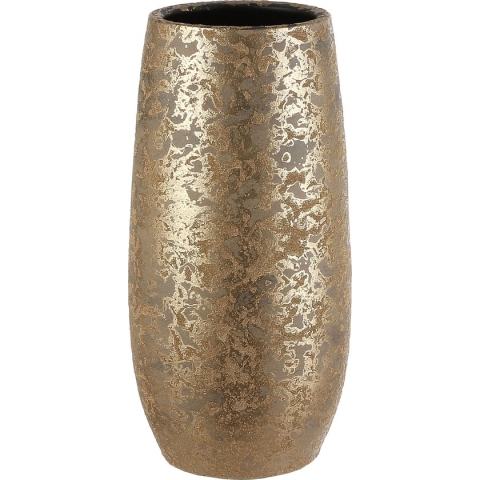 Mica Decorations Clemente Vaas - H35 x Ø17,5 cm - Terracotta - Goud