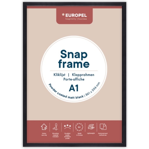 Kliklijst Europel A1 25mm mat zwart