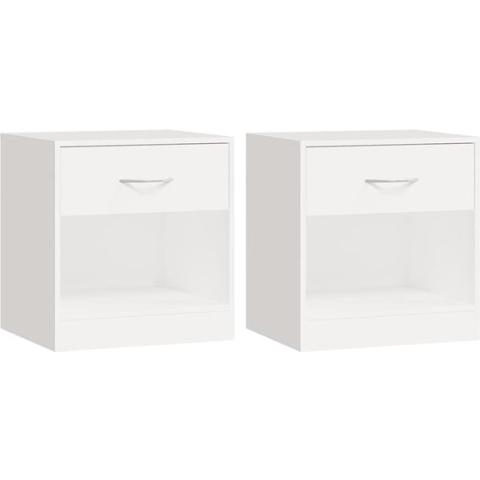 vidaXL-Nachtkastje-met-1-lade-wit-2-st