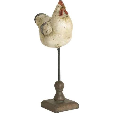 Clayre & Eef Beeld Kip 13x8x12 cm Beige Polyresin Woonaccessoires