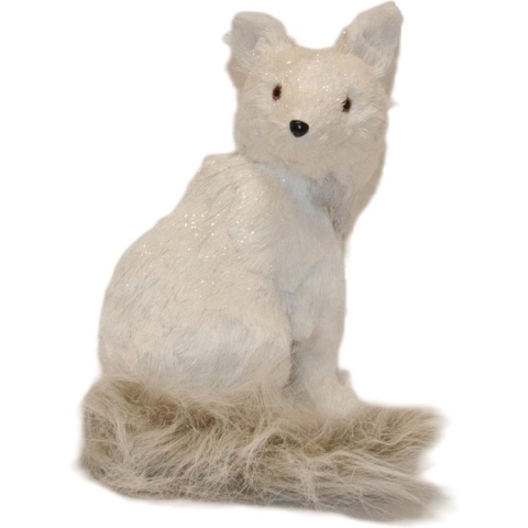Goodwill Vos Kerstdecoratie Wit-Beige H 27 cm B 20 cm