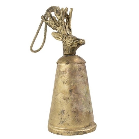 Klok Hert  Goud Ijzer 14x14x35cm