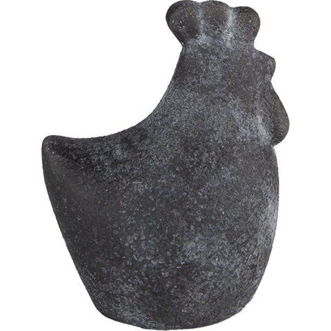 Clayre & Eef Beeld Kip 9x6x11 cm Grijs Keramiek Woonaccessoires