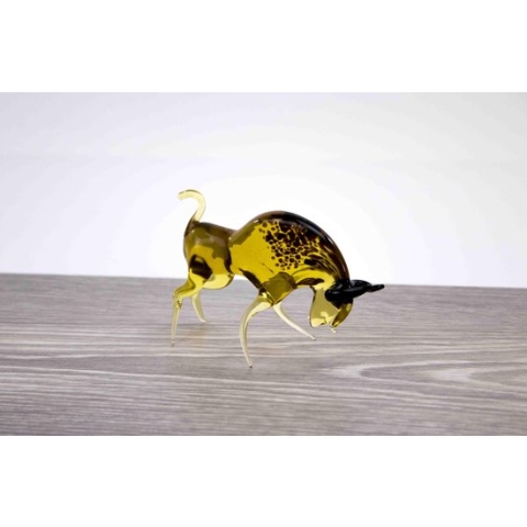 Glazen Stier Luxe Cadeau van Mondgeblazen Glas 14x9 cm