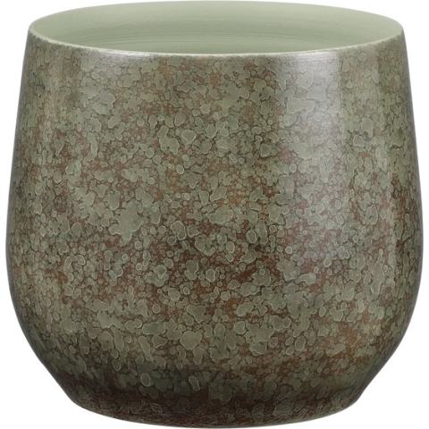 Mica Decorations Oliver Bloempot - H26 x Ø29 cm - Terracotta - Groen