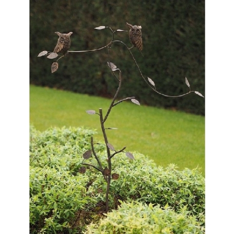 Tuinsteker - Balans uilen - 135 cm hoog