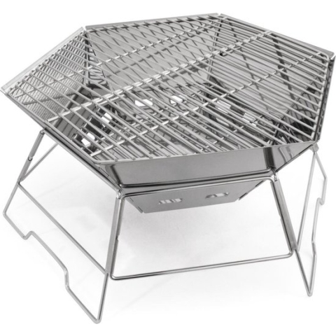 Hexagon - RVS Grill en Vuurschaal