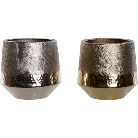 Middenstuk DKD Home Decor Gouden Zilverkleurig Romantiek 19 x 19 x 20 cm (2 Stuks)