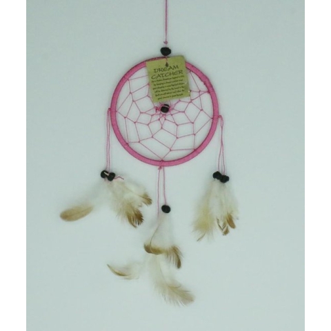 Dromenvanger / Dreamcatcher Ø12cm zonder kleintjes  - donkerroze