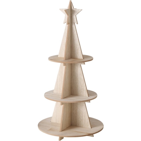 Etagère 3 plateaus hout voor de kerst met ster
