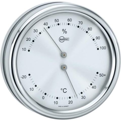 Barigo 829 CR thermometer - hygrometer - edelstaal -  Ø 10 cm