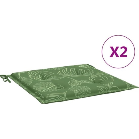vidaXL-Stoelkussens-2-st-bladpatroon-50x50x3-cm-stof
