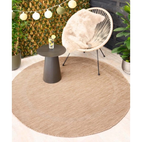 Rond buitenkleed - Sunset beige 120 cm rond