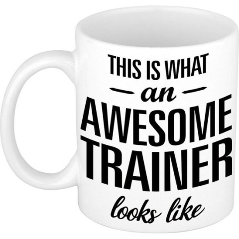 This is what an awesome trainer looks like tekst cadeau mok / beker - 300 ml - Trainer / coach kado