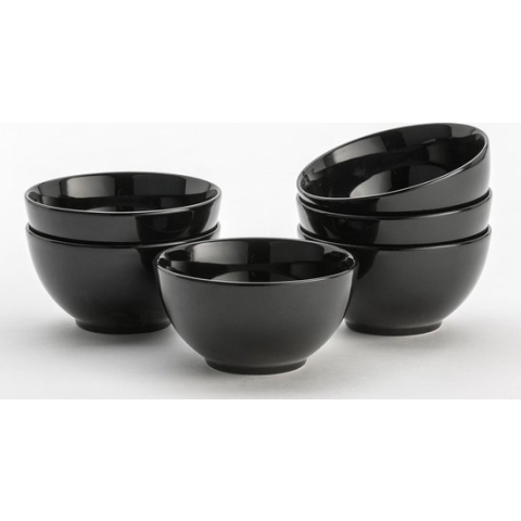 Lite-Body Kom Groot - Ø14,5cm/500 ml - Mystique zwart - Set van 6