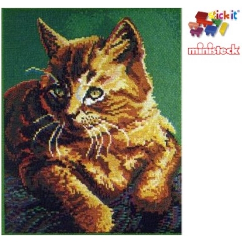 Stick-it Kat liggend, ca. 9.500 steentjes, compatibel met Ministeck