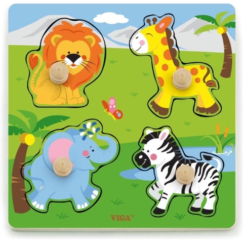 Viga Toys - Vormenpuzzel Safaridieren