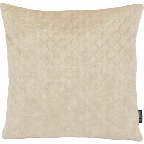 Nera Velvet Beige Kussenhoes | Velvet / Quilted Polyester | 45 x 45 cm | Crème