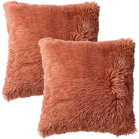 Dutch Decor - Kussenhoezen 2 stuks - FLUFFY - 45x45 cm - Muted Clay (roze) - superzacht - kussensloop - 14+ verschillende kleuren