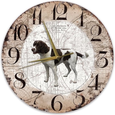 Houten Klok - 30cm - Hond - Drentsche Patrijshond