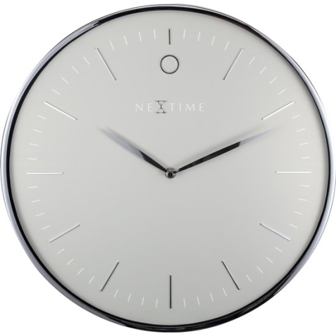 Wandklok NeXtime Glamour diameter 40 metaal grijs/zilver NE-3235GS