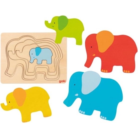 Goki 57450 puzzel Legpuzzel 5 stuk(s) Dieren