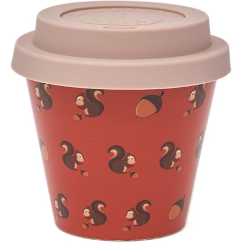 Quy Cup - 90ml Ecologische Reis Beker - Espressobeker “Alvin” met Rose Siliconen deksel