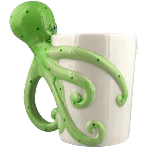 Beker met inktvis/octopus handvat