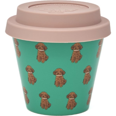 Quy Cup - 90ml Ecologische Reis Beker - Espressobeker “Whiskey” met Rose Siliconen deksel