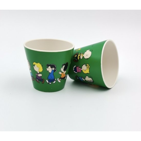 Quy Cup - 90ml Ecologische Reis Beker - Espressobeker “Peanuts  Snoopy Green” (set van 2)