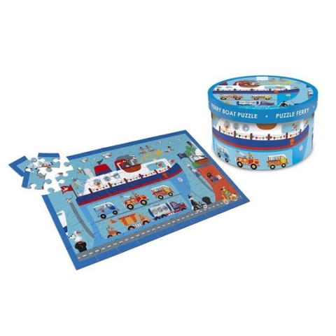 Scratch Puzzel 60pcs: VEERBOOT 60x36cm, in doos diam.22xH12cm, 4+