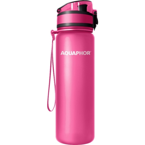 Aquaphor City Drinkfles met waterfilter  Roze (Capaciteit wisselfilter 150L)