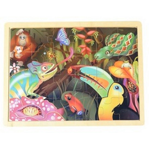 Simply for Kids - Houten Puzzel Regenwoud - 24 stukjes