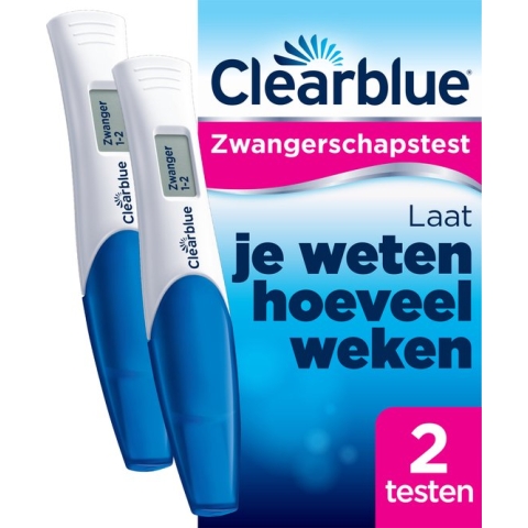 Clearblue zwangerschapstest digitaal met wekenindicator - 2 digitale zelftesten