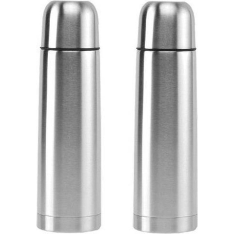 2x RVS thermoskannen/isoleerkannen 1 liter - Thermoskannen