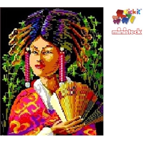 Stick-it Chinese vrouw, ca. 11.385 steentjes, compatible met Ministeck