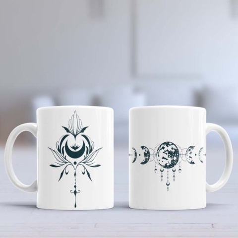 Mok Candle - Moon - Maan - aesthetic - cute - Gift - Cadeau - Kristal - Snake - Phase - Dark - Full Moon