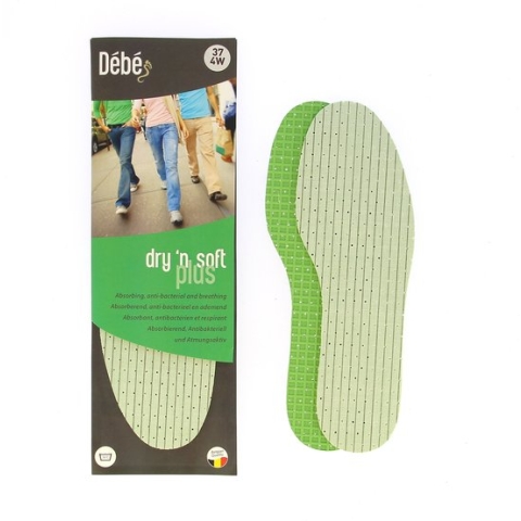 DEBE Dry 'n soft plus - Inlegzool met absorberend vicose en zacht latex - 46