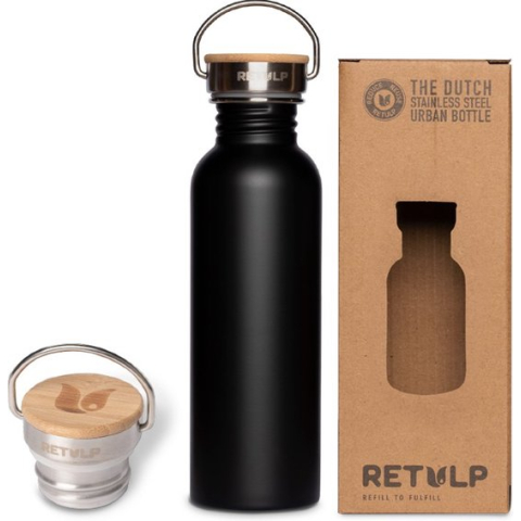 Retulp Urban - Drinkfles - 750ML - Night Black - Bamboe